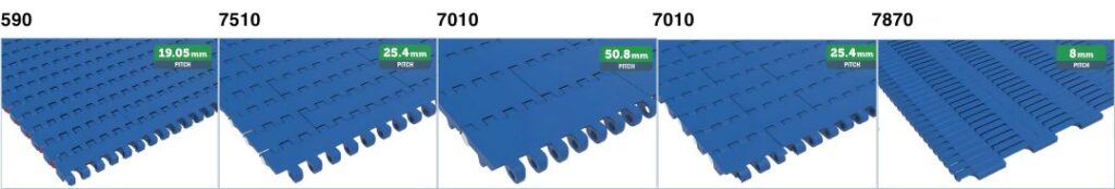 Băng tải nhựa bề mặt phẳng Movex dòng Blueline