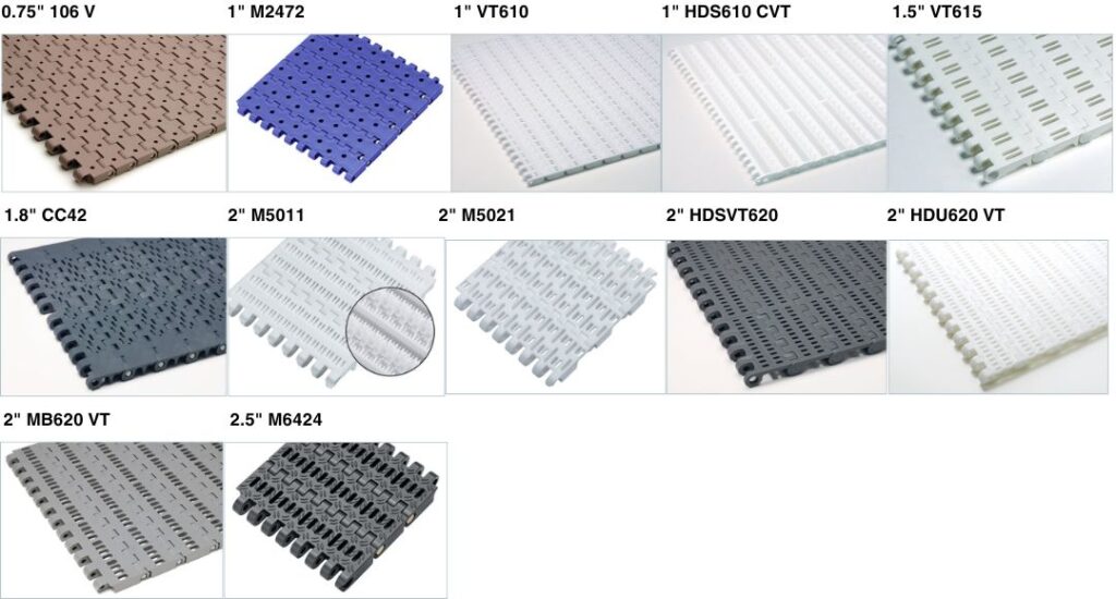 Băng tải nhựa phẳng đục lỗ Habasit